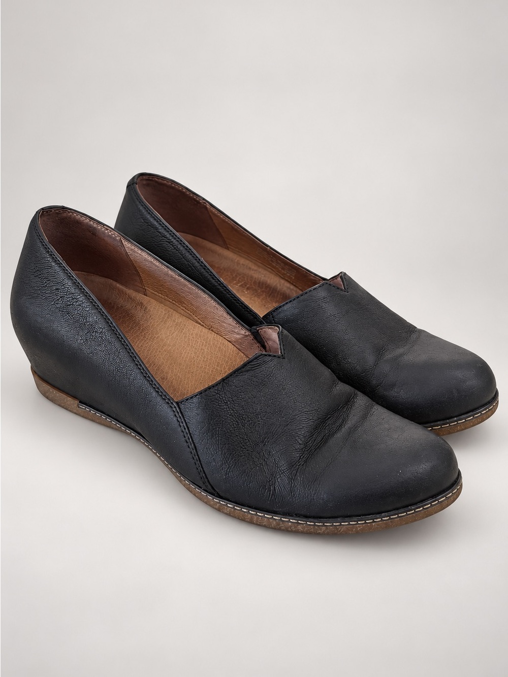 Dansko Black Leather Slip-On Loafers Flats Women’s EU 42